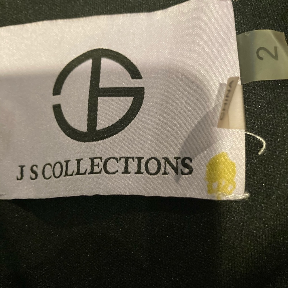 Js Collections Sz2 Black Sewn Stripe Design Dress - image 4